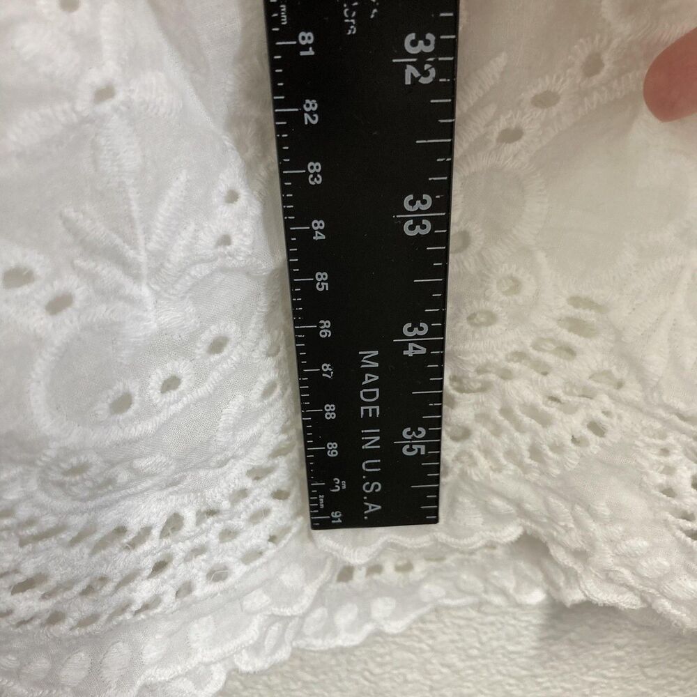 Sun Dress Summer Boho White Floral SHEIN Womens XL Lace Puff Sleeve V Neck Swing - Picture 10 of 16